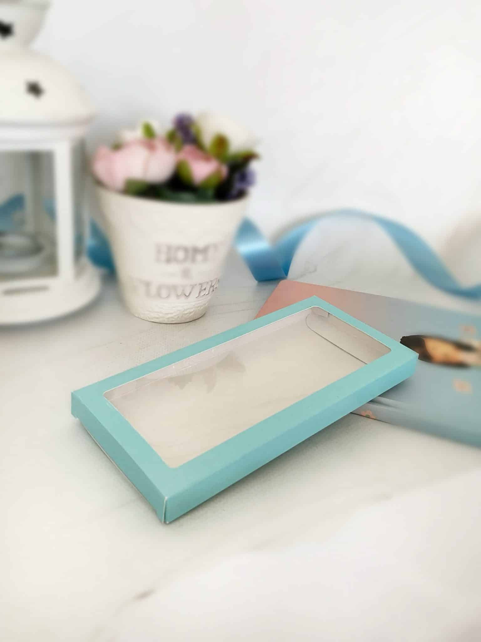 Коробка под плитку шоколада 17 см., голубой — изображение 1